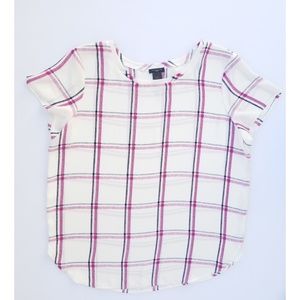 🌵Ann Taylor Plaid Blouse Size Petite Large